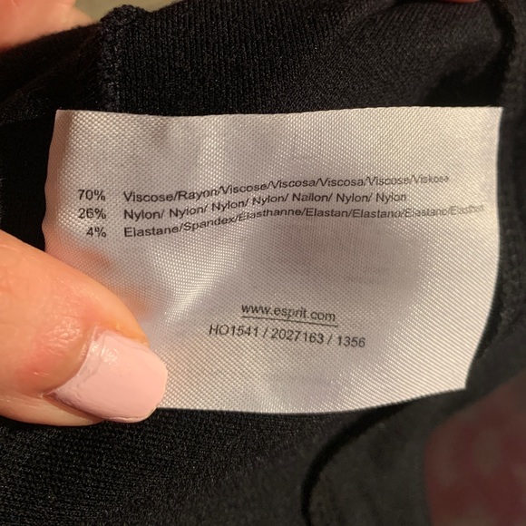 Esprit brand, size XS black stretchy skirt. Silver zipper along back. - Picture 5 of 5